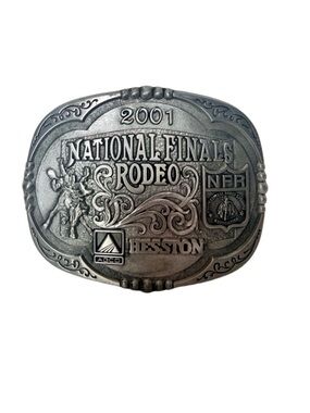Montana Silversmiths NFR 2001 Rodeo Belt Buckle Silver Collectible Western